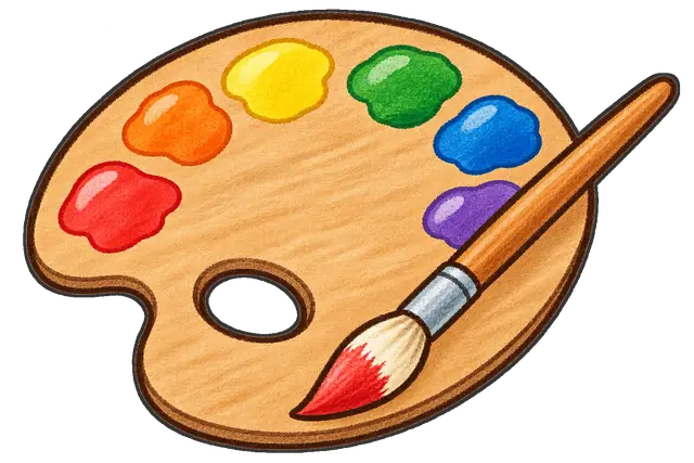 絵の具パレットの枠付き版