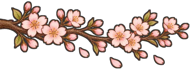 桜の枝の枠付き版
