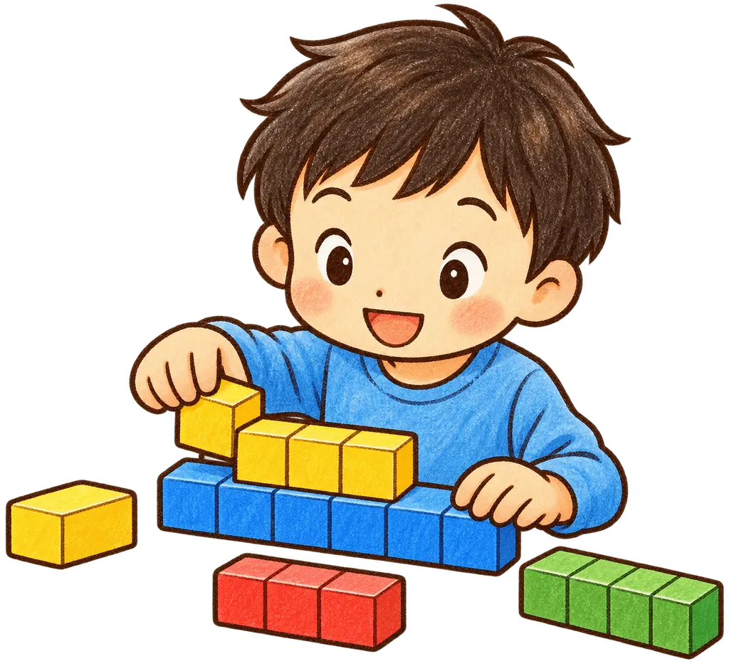 水彩の算数ブロック。学校だより向けフリー素材
