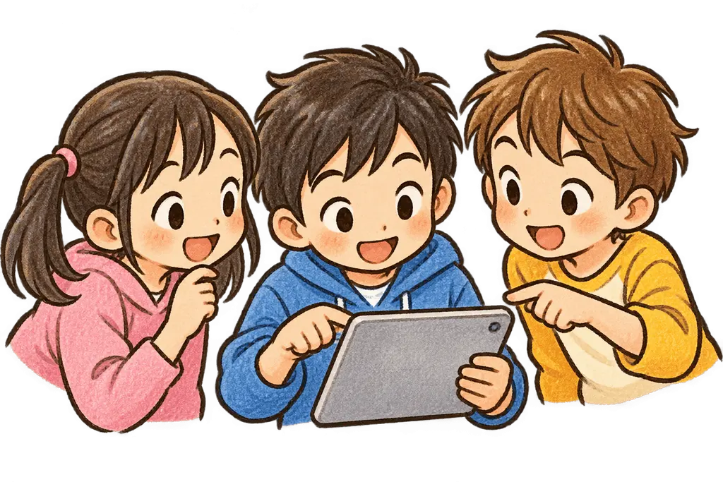 水彩のプログラミング学習。学校だより向けフリー素材