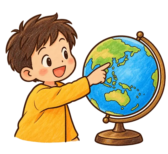 水彩の地球儀
