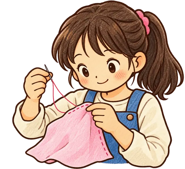 水彩の手縫い