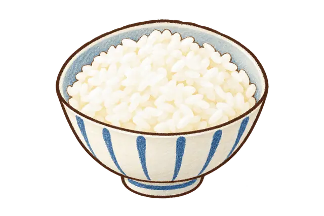 水彩のごはん茶碗
